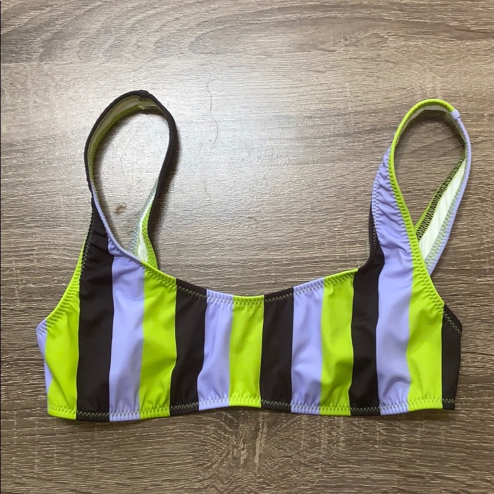Striped bikini top